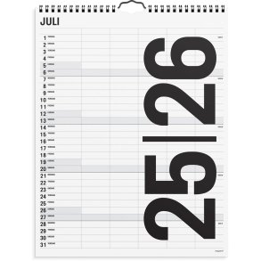 Mayland studie 25/26 familie kalender Black and White