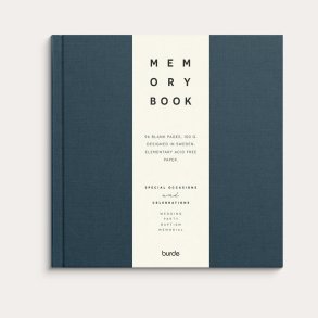 Memorybog Blank 18,5cm x 18,5xm tekstil Navy Bl� 96 sider