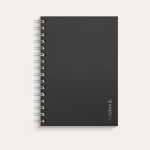 Notesbog A5 M. spiral Blank Sort 300 sider