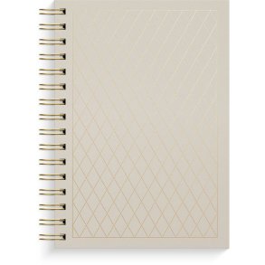 Notesbog A5 M. spiral Linjeret Diamond Pattern 300 sider