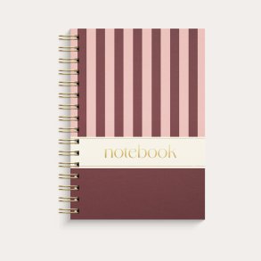 Notesbog A5 M. spiral Linjeret Stripes 300 sider