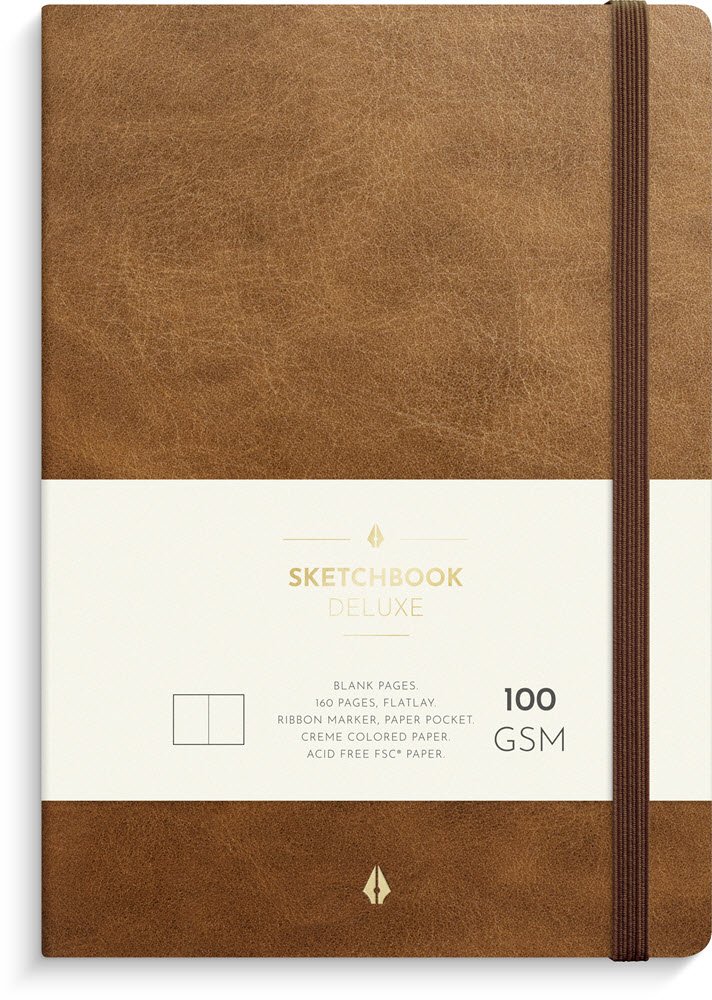 Notesbog Deluxe Brun Blank 160 sider