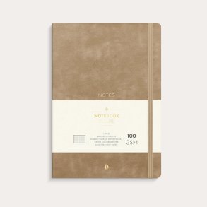 Notesbog Deluxe Soft Lin Smooth Beige 160 sider