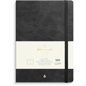 Notesbog Deluxe Sort Blank 160 sider