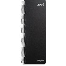 Spiralnoteringskalender dag sort PP-plast 2026