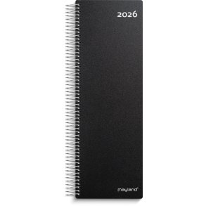 Spiralnoteringskalender dag sort PP-plast 2026