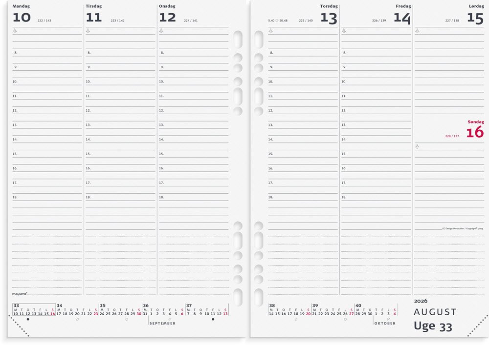 System A5 ugekalender hjformat REFILL 2026