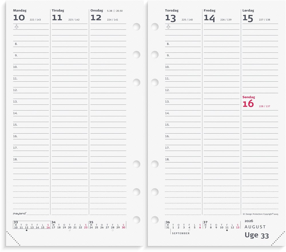 System PP ugekalender hjformat REFILL 2026