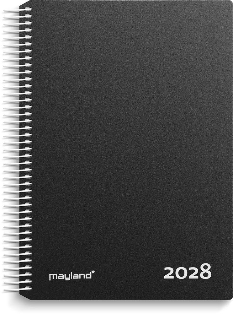 Timekalender sort PP-plast 2028