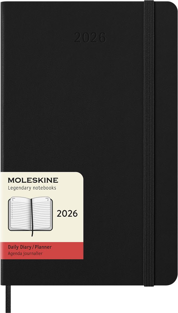 Moleskine 2026 Large Hard Dag sort