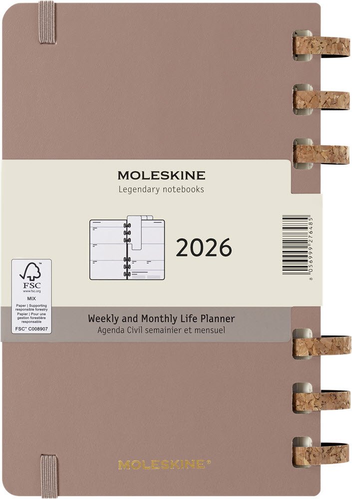 Moleskine 2026 Large Hard Spiral Planner Almond