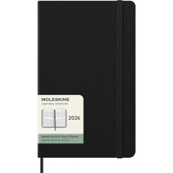 Moleskine 2026 Large Hard Uge Vertikal Sort