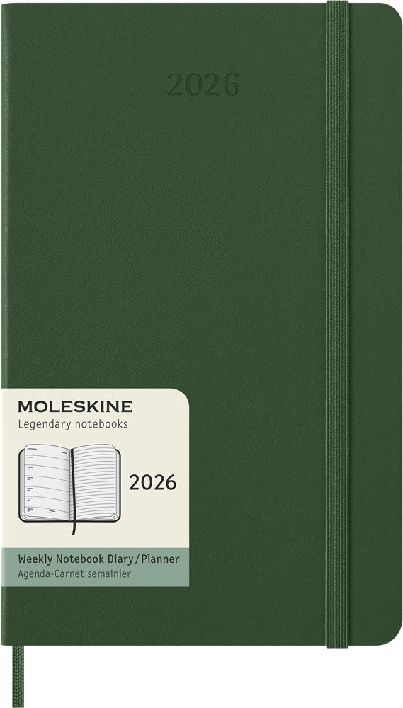 Moleskine 2026 Large Hard Week Note Myrtle Green