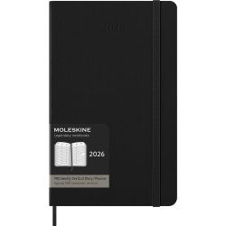 Moleskine 2026 Large Pro Hard Uge Vertikal Sort 