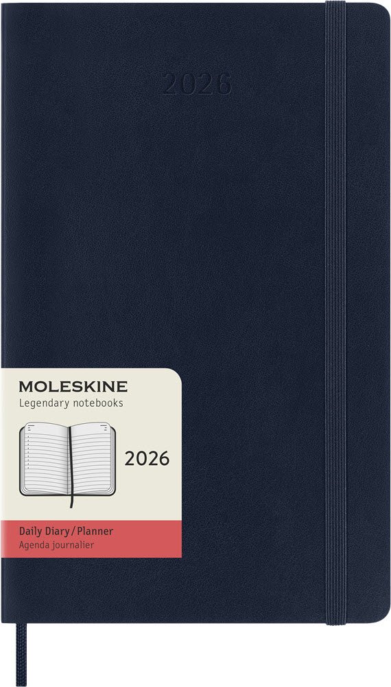 Moleskine 2026 Large Soft Dag Sapphire Blue