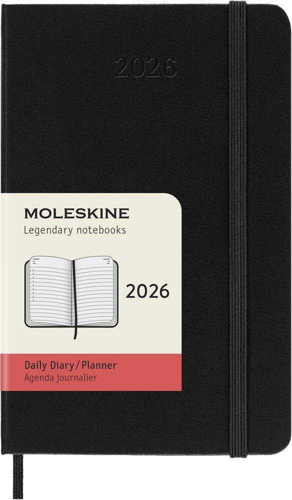 Moleskine 2026 Pocket Hard Dag Sort