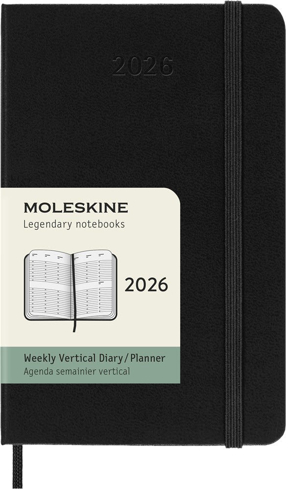 Moleskine 2026 Pocket Hard Uge Vertikal Sort