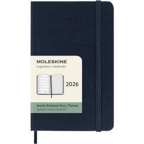 Moleskine 2026 Pocket Hard Week Note Sapphire Blue