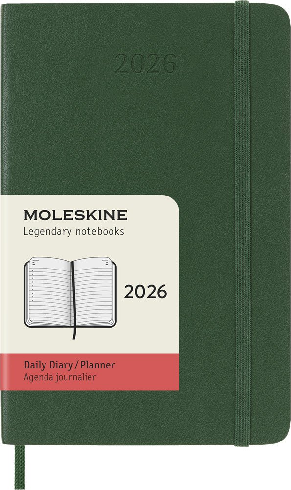 Moleskine 2026 Pocket Soft Dag Myrtle Green