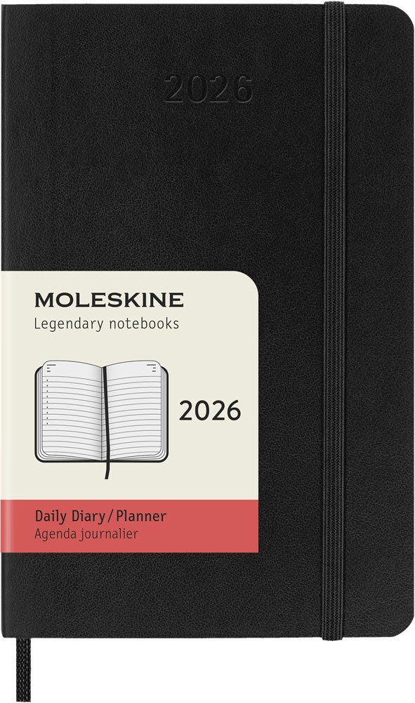 Moleskine 2026 Pocket Soft Dag Sort