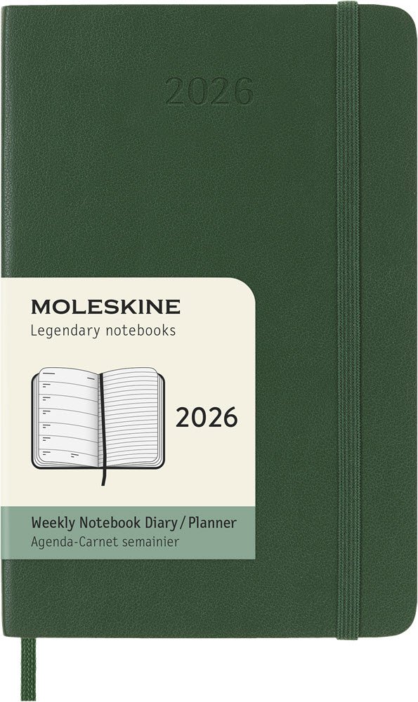 Moleskine 2026 Pocket Soft Week Note Myrtle Green