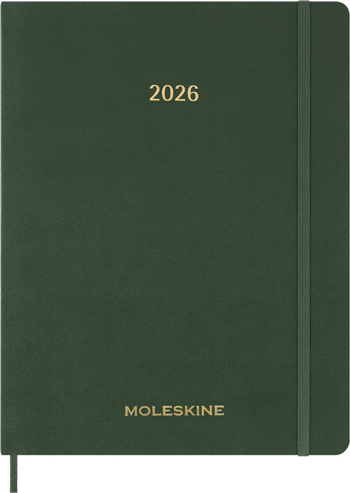 Moleskine 2026 XXL 15 mdr. Soft Uge Planner Vertikal Myrtle Green