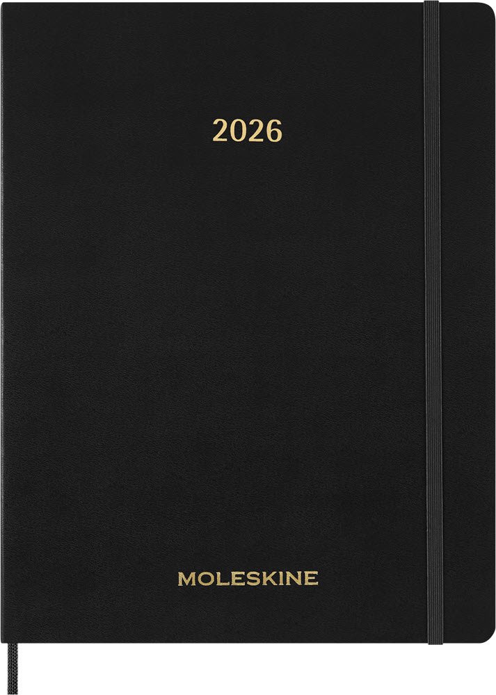 Moleskine 2026 XXL 15 mdr. Soft Uge Planner Vertikal Sort