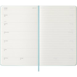 Moleskine 25/26 Large hard 18m weeknote Aquamarine