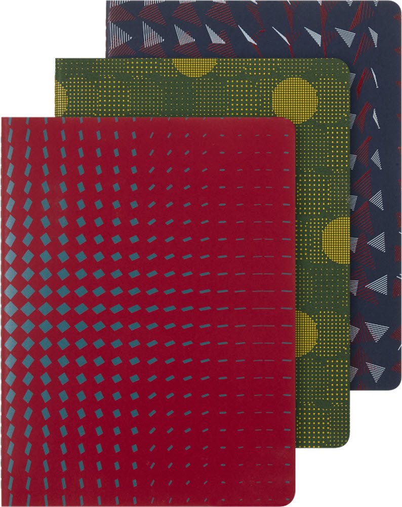 Moleskine Cahier XL Linjeret 3 stk ass motiver