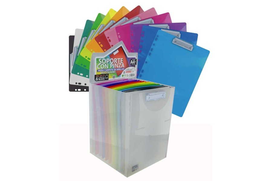 Clipboard A4 m huller plast ass farver 1 stk. 