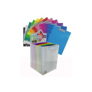 Clipboard A4 m huller plast ass farver 1 stk. 