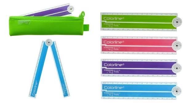Lineal Foldbar 15/30cm inkl. vinkelm�ler 4 ass farver 1 stk. 