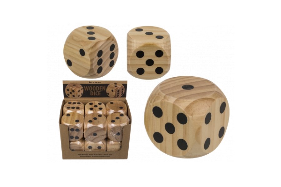 Terning K�mpe i Tr� 6x6cm