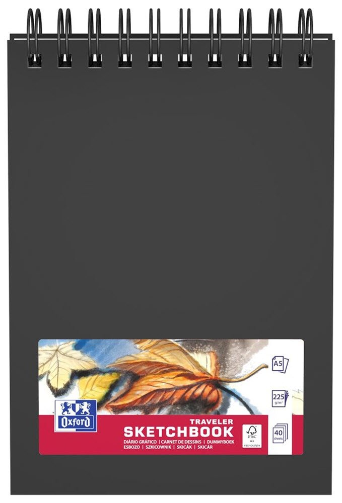 Oxford Skitseblok A5/40ark 225g dobbeltspiral