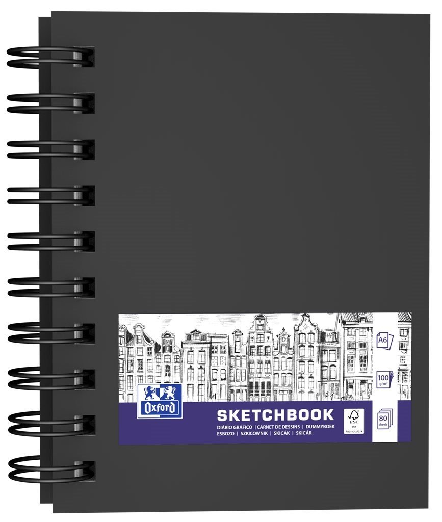 Oxford Skitseblok A6/80ark 100g dobbeltspiral