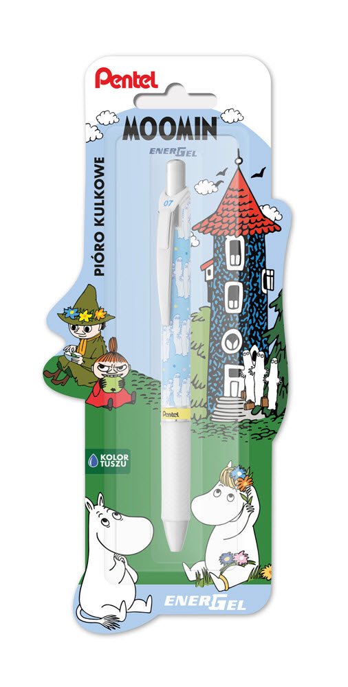 Pentel Energel 0,7 Moomin Lysebl� m. hvide sp�gelser