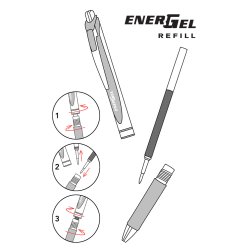 Pentel Energel Refil 0,5 Sort 3 stk. LRN5-3A