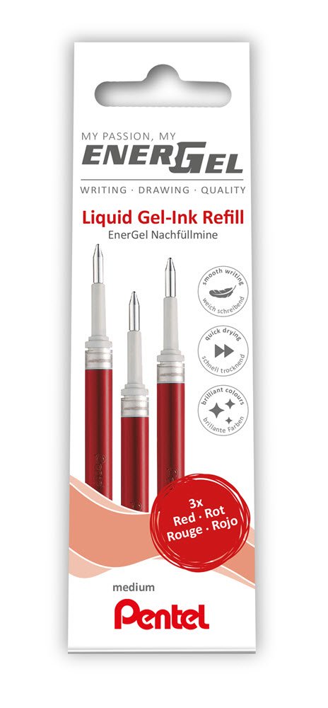 Pentel Energel Refil 0,7 R�d 3 stk. LR7-3B