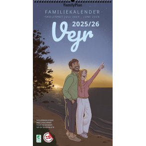 FamilyPlan Skolerskalender 25/26 vejret 5 kolonner