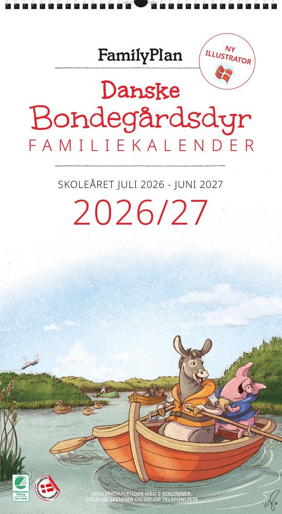 FamilyPlan Skole�rskalender 26/27 Dyr 5 kol.