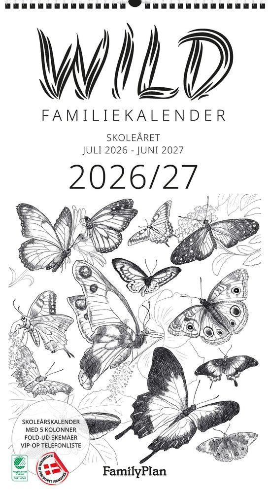FamilyPlan Skole�rskalender 26/27 Wild 5 kol.