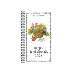 Ugekalender bogen 2027 m. spiral 9,5x17 cm