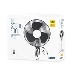 16'' Standing Fan 15CM (40W) with Remote, White