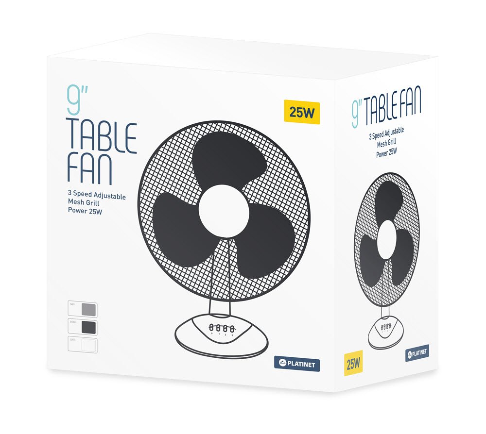 9'' Table Fan 23CM (25W), Grey