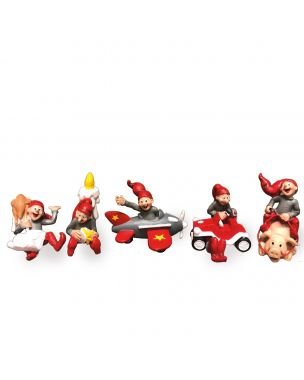 Bramming figurer polyester rd/gr 6cm