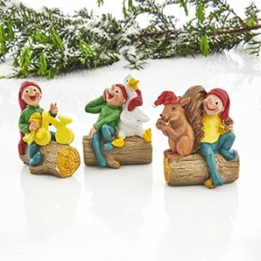 Bramming figurer polyester vinterfarver 6cm