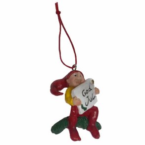 Bramming nisse med god-jul brev polyester 5cm