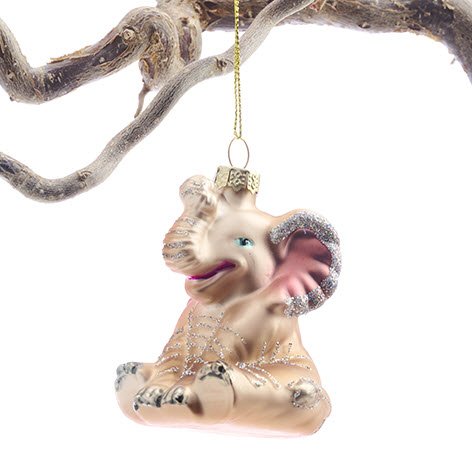 Glaspynt elefant med snor