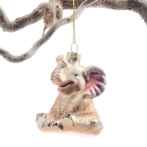 Glaspynt elefant med snor