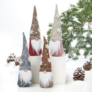 Gnom stof og filthat med pynt 26cm